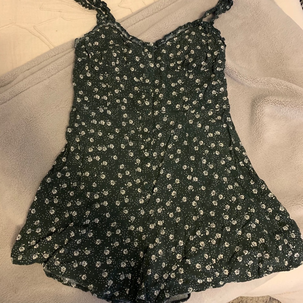 Green floral romper from urban outfitters